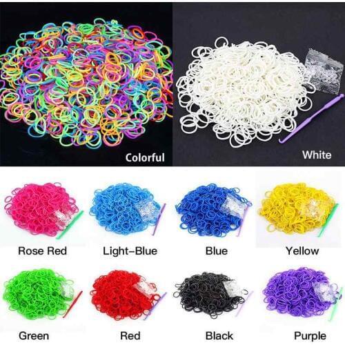 600PCS Braided Rubber Bands Loom Refill DIY Bracelet Rubber Anklet Clips Kit Outdoor High Quality Multifunction Tools