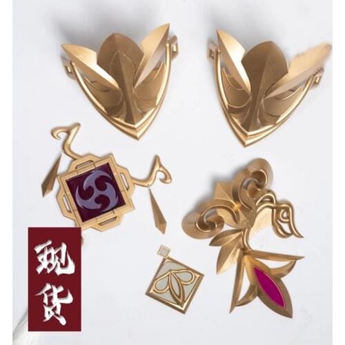 Game Genshin Impact Keqing Cosplay Costume Accessories Props Armor