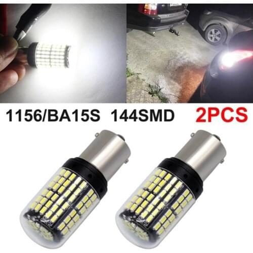 2Pcs Car LED Bulbs T20 7440 W21W 3014 144 Smd CanBus No Error 1156 BA15S P21W Turn Signal No Flash