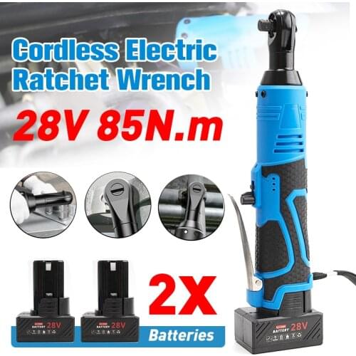 18V/28V Cordless Electric Wrench 3/8 Ratchet Wrench Right Angle Removal Screw Nut Car Repair Tool Scaffolding Right Angle Wrench