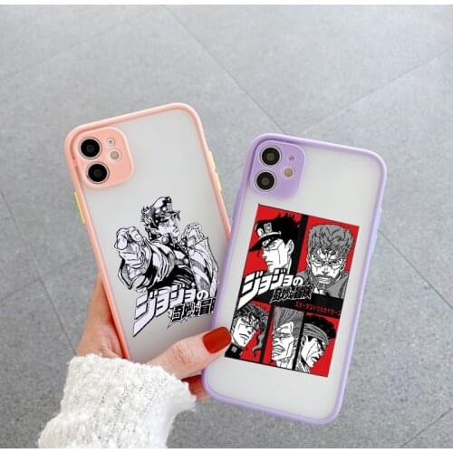 Anime JoJos Bizarre Adventure Phone Case For iPhone 12 Pro MAX XS 11 7 X XR SE20 8 6s Plus Transparent Hard PC Cover Matte Shell