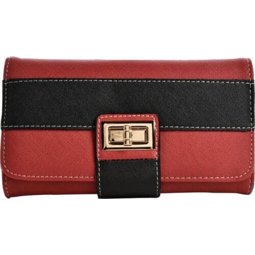 Wallet For Ladies Large Capacity Phone Pocket Coin Purse New Style Soft PU Mid-To-Long Paragraph Splicing Wallet Card Package