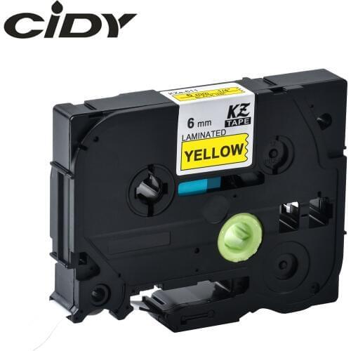CIDY Tze 621 Tz621 Black on yellow Laminated Compatible P touch 9mm tze-621 tz-621 tze621 Label Tape Cassette Cartridge