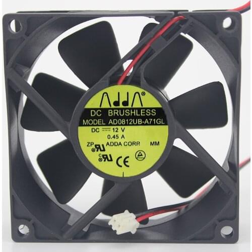 ADDA AD0812UB-A73GL DC 12V 0.45A 8025 8CM 80mm Double ball bearing cooling fan