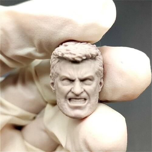 Estartek 1/12 1/18 3D Print Jackman Head Sculpt No Paint Version for 6inch 3.75inch Action Figure DIY