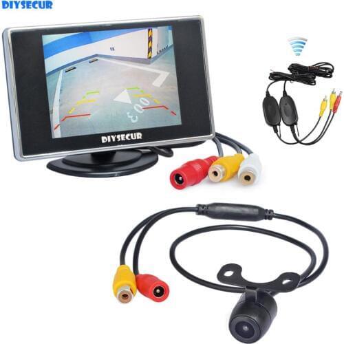 DIYSECUR Wireless 3.5" TFT LCD Car Monitor Rear View Camera Kit Reversing Camera Parking Assistance System