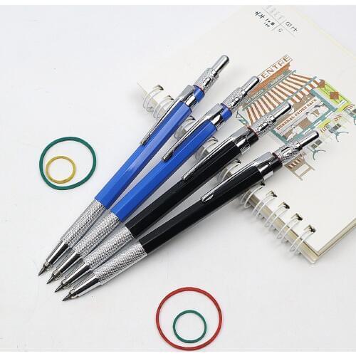 Mechanical Pencil 2.0mm High Quality Metal+Plastic Hexagon Pen Holder Sketch Drawing Automatic Pencil Office Stationery Supplies
