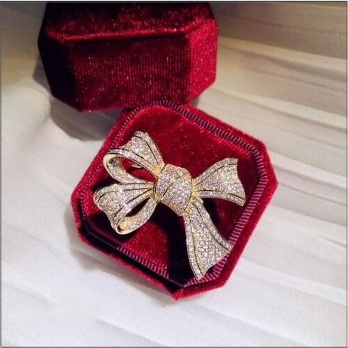 Luxury 14K Gold Bowknot Diamond Ring 925 sterling silver Jewelry Engagement Wedding band Rings for Women Bridal Party accessory