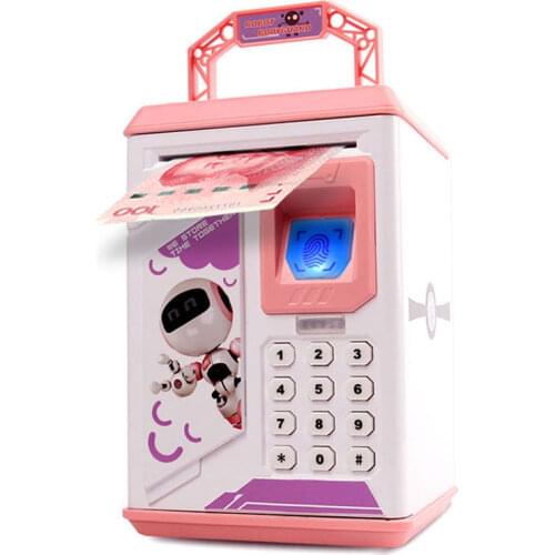 Password Piggy Bank Anti Falling Intelligent Toy Robot ATM Safe Creative Simulation Fingerprint Unlocking Children BirthdayGift