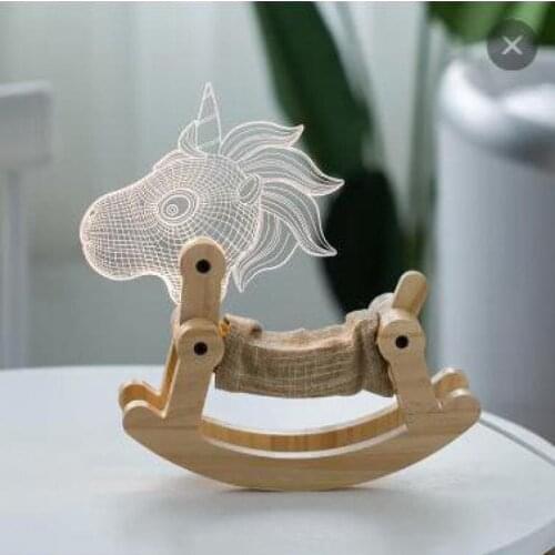 Owl Creative Small Night Desk Light Wood Jacques Folding Light Christmas Gift Decoration 3D Table Lamps For Living Room