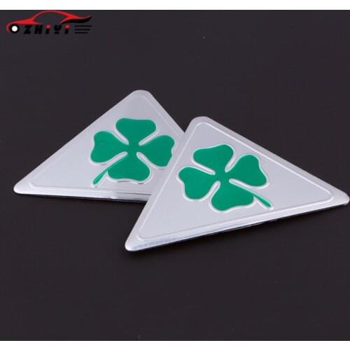 Metal stickers are suitable for Alfa Romeo modified four-leaf clover leaf plate logo side marking GM exterior decoration