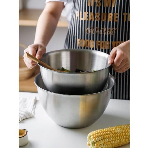 304 SST Mixing Bowl Household Kitchen Soup Plate Washing Basin Food Grade Thickened Large
