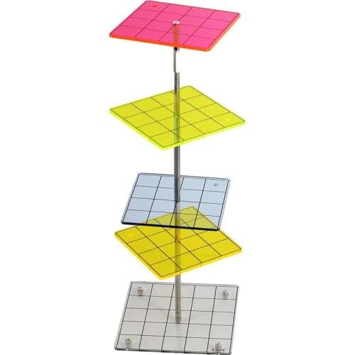 3D Combat Risers Set Colored Acrylic Flying Miniature Flight Stand with 1 Inch SquareGrid Great Wargame Space