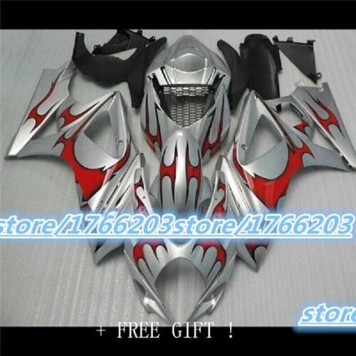 New ABS Injection fairings kit for SUZUKI K7 GSXR1000 GSXR 1000 07-08 SUZUKI GSXR1000 2007-2008 K7 silver red black fairing