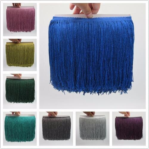 Wholesale 10 Meters Fringe Tassel Trimming Lace Latin Dress Macrame Samba Dance Clothing Lace Polyester Single Band 20cm width