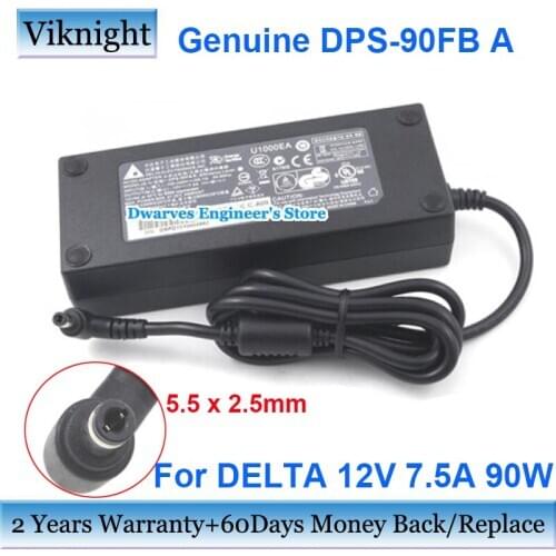 Genuine Delta DPS-90FB A 12V 7.5A 90W AC Power AdapterHU10065-110687 DPS-90FB A00 Charger for QNAP TS-451 NAS Laptop Adapter