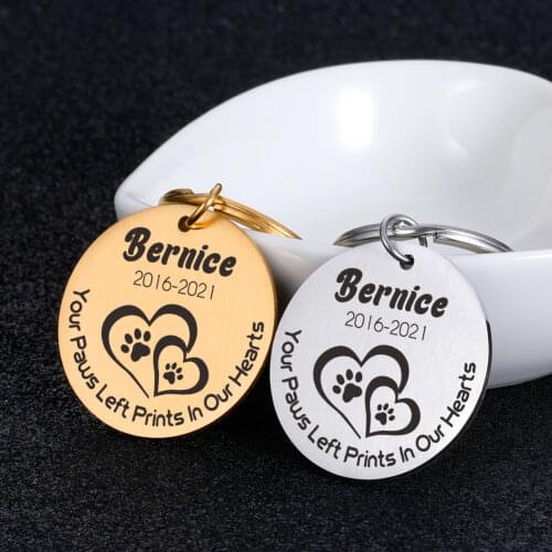 Custom Name Date Pet Loss Gift Pet Memorial Sympathy Gifts for Pet Lover Gift Keepsake Memory for Dog Owners Mourning Pendant