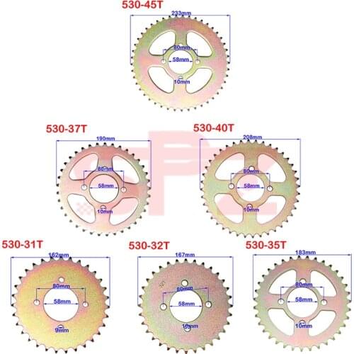 Suitable for 110-150cc kart ATV four-wheel off-road vehicle 530 chain 31T/32T/35T/37T/40T/45T sprocket rear sprocket gear