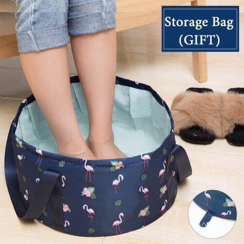 Portable Foldable Footbath Travel Camping Washbasin Bucket Folding Basin Foot Bath Bucket Foot Wash Tub Massage Washing Bucket