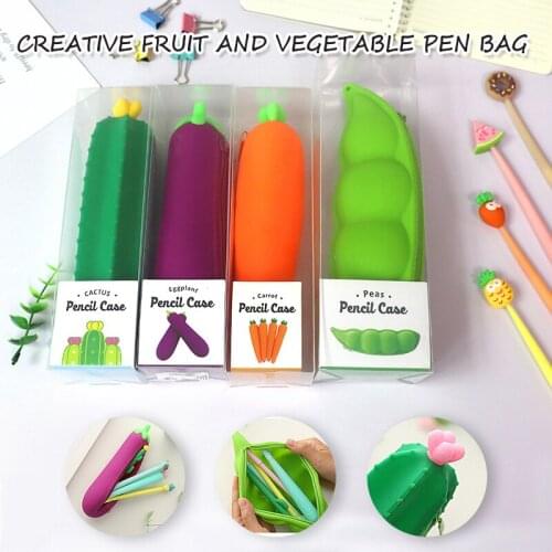 Portable Silicone Pencil Case Cute Cartoon Waterproof Stationery Storage Bag Great Gifts for Boys and Girls xqmg Storage Bags