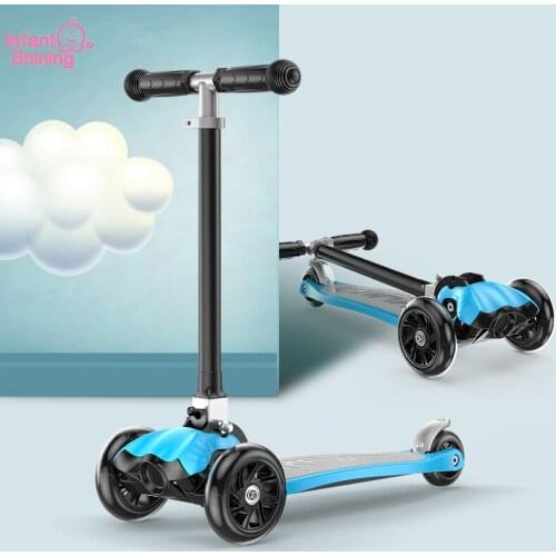 Infant Shining Childrens Scooter Outdoor Toys Tricycle 5 in 1 Balance Bike Walker Multifunctional Pedal Balance Car