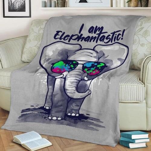 Cool Elephant Duck Blanket for Kids Teen Cartoon Animal Sherpa Sofa Throw Blanket for Sofa Nap Gift Bedspread on The Bed