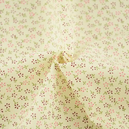 Booksew Patchwork Light Yellow 100% Cotton Fabric Sewing Printed Flowers Designs Decoration Tecido Plain Fat Quarter Cloth