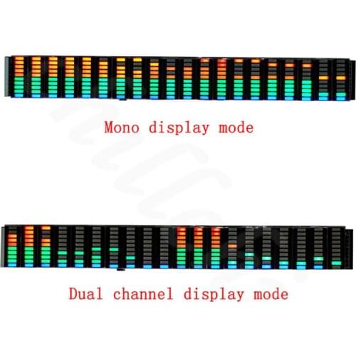 LED Display Music Spectrum Screen Receiving Amplifier 20 Segments 10 Levels New Color USB5-12V Power Supply Finished