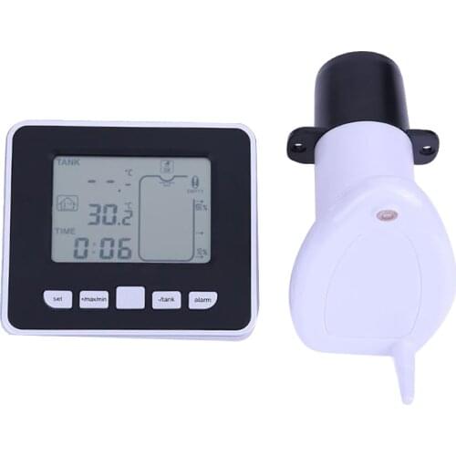 Wireless Ultrasonic Water Tank Level Gauge With Temperature AndHeat Sensor Temperature And Heat SensorLevel Gauge Wireless Black