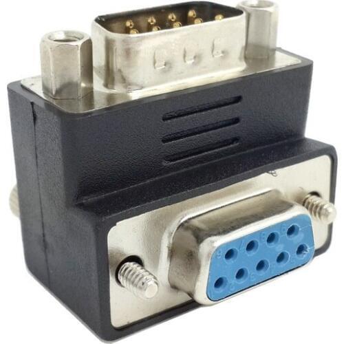 Down Angled 90degree DB9PIN to DB9 RS232 Male to Female Extension Cable Adapter ,Free shipping