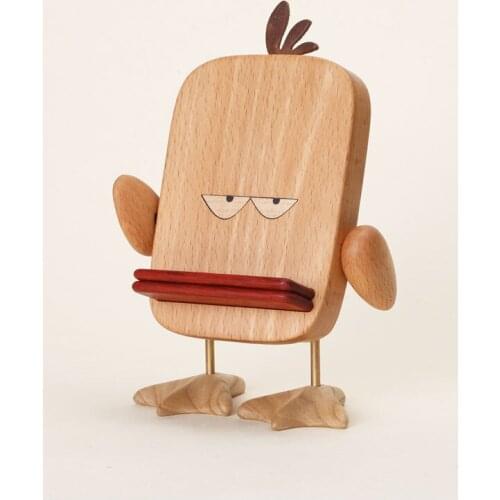 Big Face Duck Phone Holder iPad Solid Wood Creative Desktop Decoration Birthday Gift for Boyfriend Funny