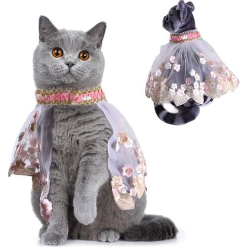 Funny Pet Cloak Dog Cat Halloween Costume Cosplay Apparel Puppy Cute Lace Dress Us Party Dog Clothes Accessories