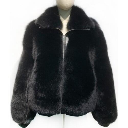 Ladies Natural Fox Fur Jacket Women Real Fur Coat Thick Warm Winter Outfit