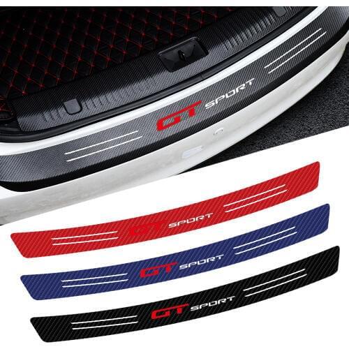 1pcs Car GT Sport emblem 3D Carbon fiber Trunk Load Edge Protective Sticker for BMW MTB Benz Kia Ford Alfa Romeo Peugeot GT