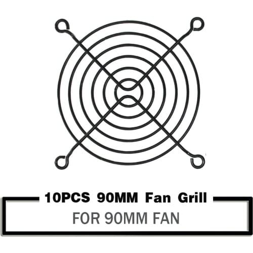 10PCS YOUNUON 9cm 90mm Black Metal Mesh Finger Guard Protective Net Fan Grill Computer Case Fan Grill