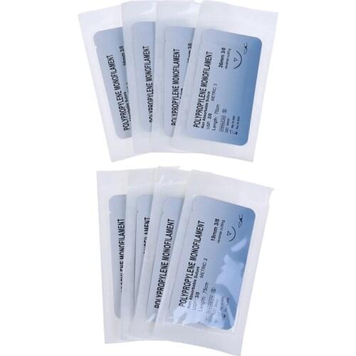 12Pc Polypropylene Medical Needle Suture Monofilament Thread Suture Practice Kit