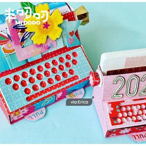 2 Usage Typewriter Rolodex Memory Dex Holder Cutting Dies 2020 Stencils for DIY Scrapbooking Midodo New Metal Cutting Dies