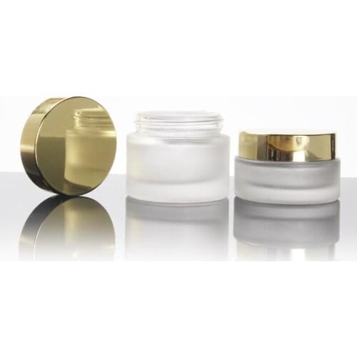 20G Frosted/Blue Glass Cream Jars with Gold Lid 50ML glass Cosmetic Container Skin Care jar Eye Essence/Mask/Night Cream Bottle