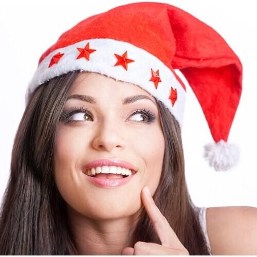 2017 Christmas Hats Adult Kids Santa Clasuse Hats Red Lighting Christmas Cap For Christmas Day Costume Cosplay Party Decoration