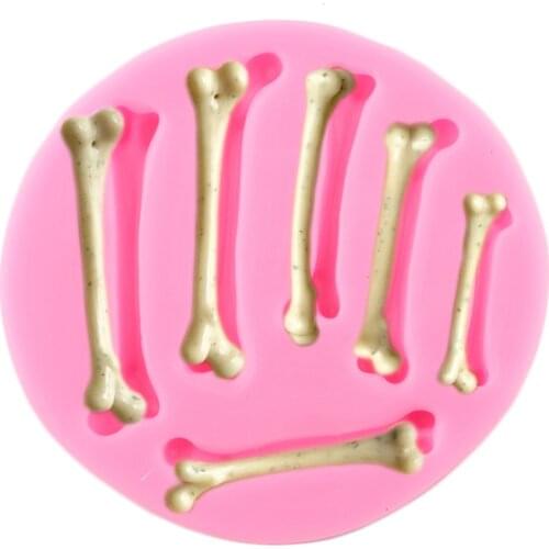 3D Bone Silicone Mold Halloween Cupcake Topper Fondant Molds Cake Decorating Tools Polymer Clay Candy Chocolate Gumpaste Moulds