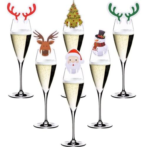 50pcs/lot Santa Christmas Tree Laser Cut Table Mark Wine Glass Name Place Cards for Wedding Birthday Christmas Party Supplies