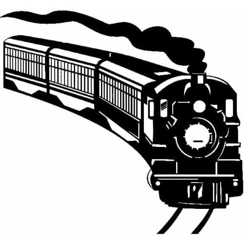 Car Stickers Train Pattern Art PVC Car Decoration Accessories Decals Creative Waterproof Sunscreen Black/white,20cm*18cm