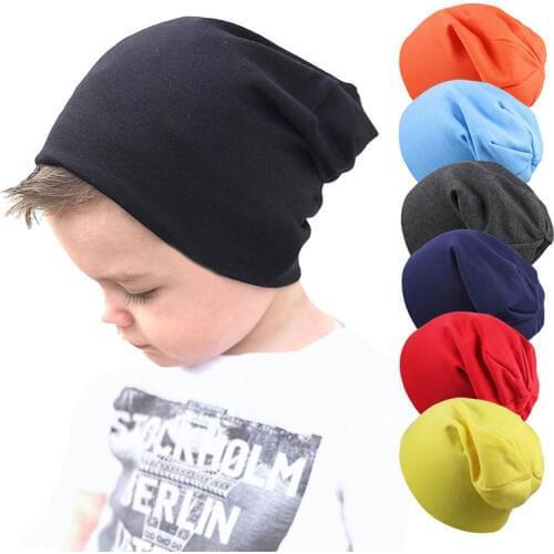 Children Street Dance Hip Hop Hat Spring Autumn Cotton Baby Hat Scarf for Boys Girls Knitted Cap Winter Warm Solid Color Hats