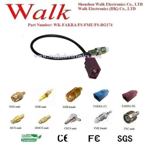 FME female FAKRA female rg174 cable, fakra fme cable, fakra gsm antenna cable
