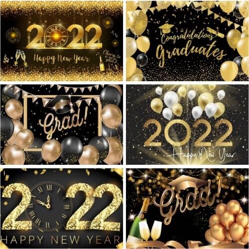 Yeele 2022 Happy New Year Photography Backdrop Balloon Golden Dots Party Decor Photocall Background Photo Studio Photographic