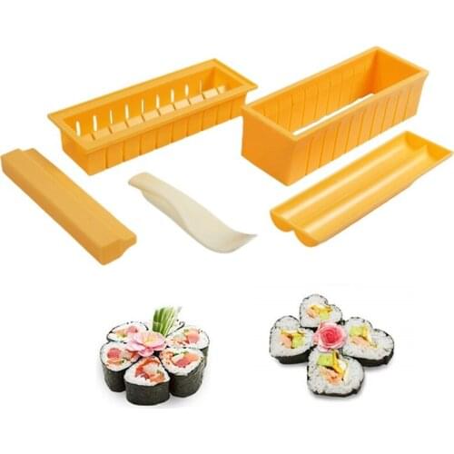 Heart shape Sushi Maker Equipment Kit Heart-shaped Sushi Maker Mold DIY Sushi Maker Tool Set for Rice Rolls Non-stick Sushi Mold