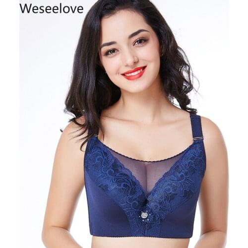 Weseelove Summer Plus Size Women Push Up Bra 120FG Soutien Gorge Beauty Back Sexy Lace Woman Bras Adjustment Womens Bra X08-1