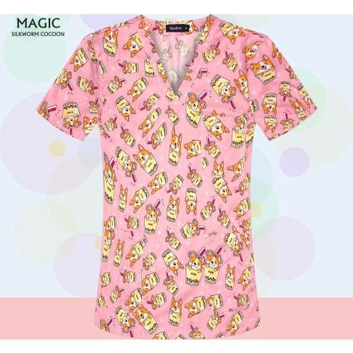 Pet Grooming Institutions Scrubs Tops High Quality Pharmacist Work Clothing Dentist Uniforms Unisex V-Neck Scrubs Women Workwear