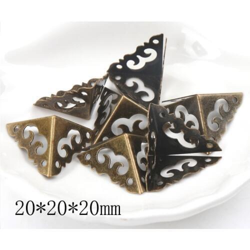 Metal Corners For Books Scrapbooking Photo Albums Menus Corner Protectors Metal Crafts DIY Ornament 20x20x20mm 20pcs