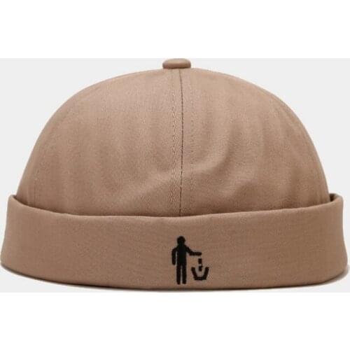Trendy Personality Hip-hop Mens Hat Cap Wholesale Embroidery Solid Color Beanie Hat